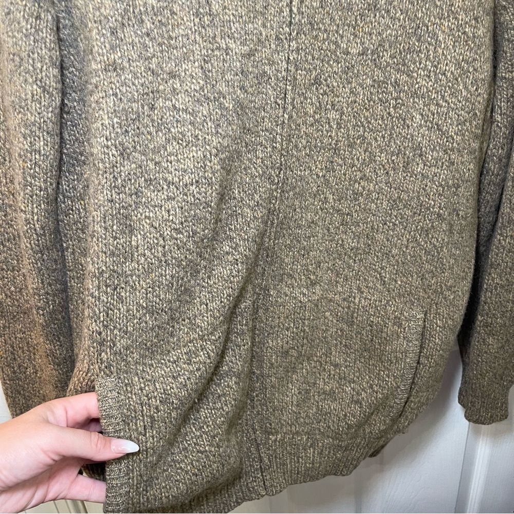 L.L. Bean Men's Tan Zip-Up Ultimate 100% Lambs Wool Sweater - Picture 2 of 7